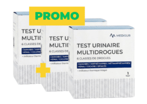 2+1 OFFERT </br>Test urinaire Multidrogues </br> 6 classes de drogues